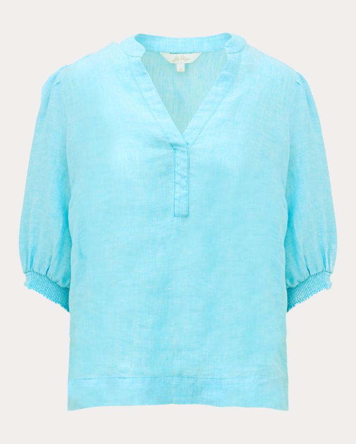 MIALEIGH ELBOW SLEEVE LINEN TOP