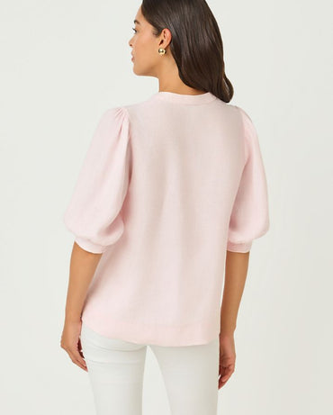 MIALEIGH ELBOW SLEEVE LINEN TOP
