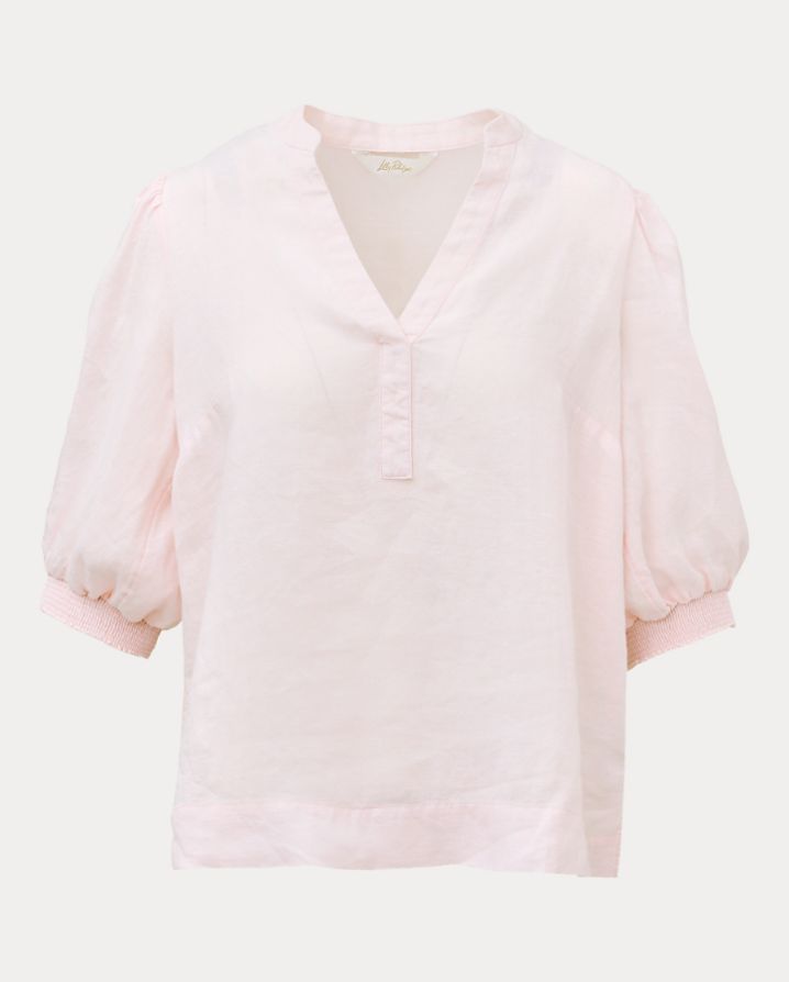MIALEIGH ELBOW SLEEVE LINEN TOP