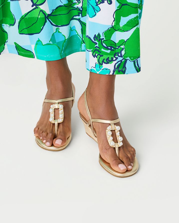 GOOD AS GOLD EMBELLISHED WEDGE