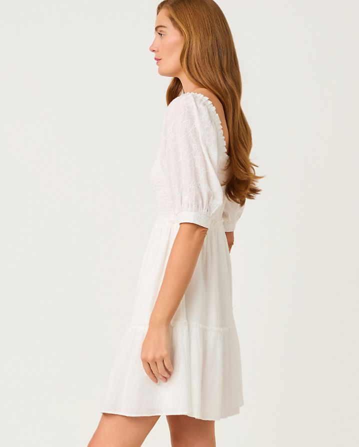 HADLY SHORT SLEEVE SMOCKED DRESS