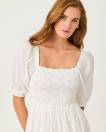 HADLY SHORT SLEEVE SMOCKED DRESS