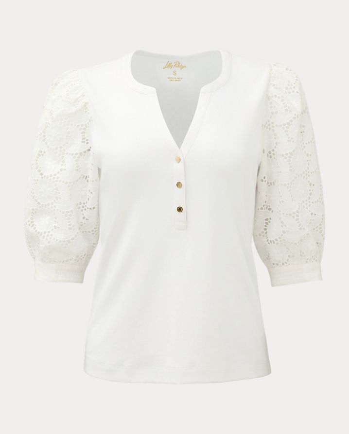 RONSON EYELET KNIT TOP