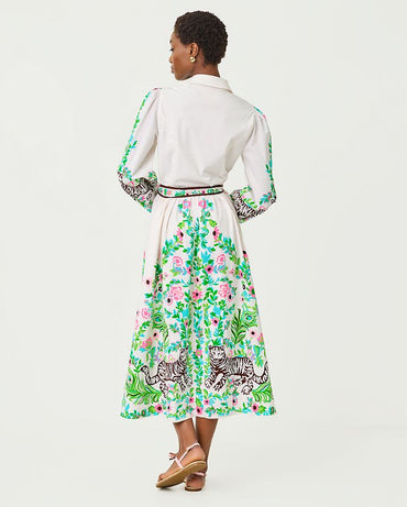 LUANNE STRETCH MIDI SHIRTDRESS