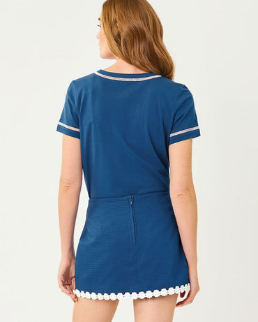 CLAIRMONT LADDER LACE KNIT TOP