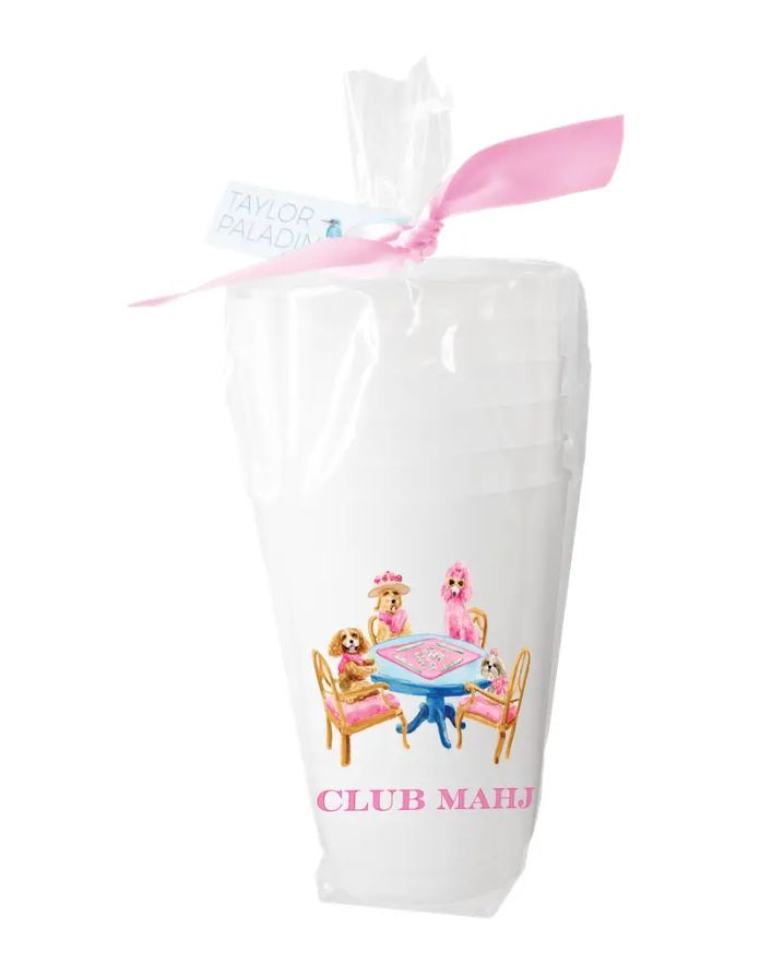 MAHJONG DOGS FROSTED CUPS