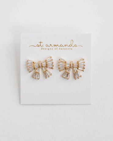 SPARKLER STATEMENT STUD BOW EARRINGS