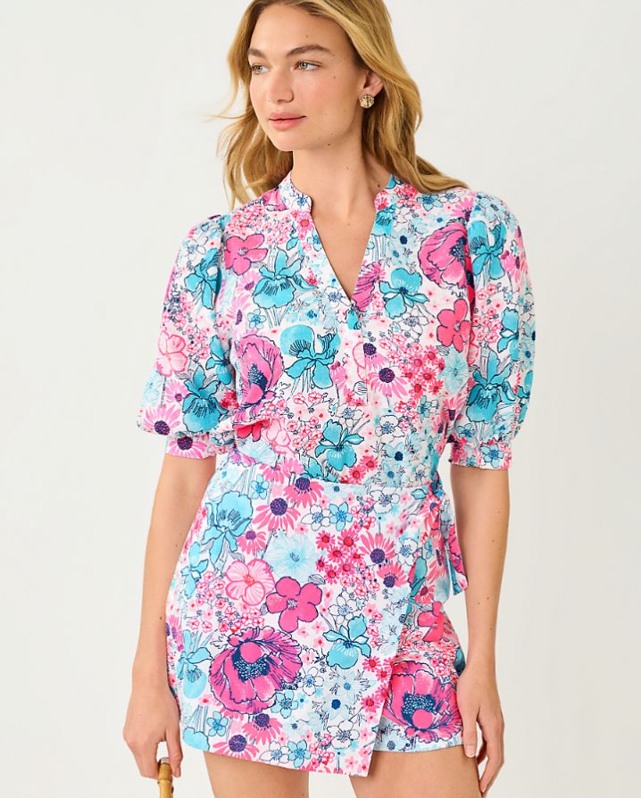 MIALEIGH ELBOW SLEEVE LINEN TOP