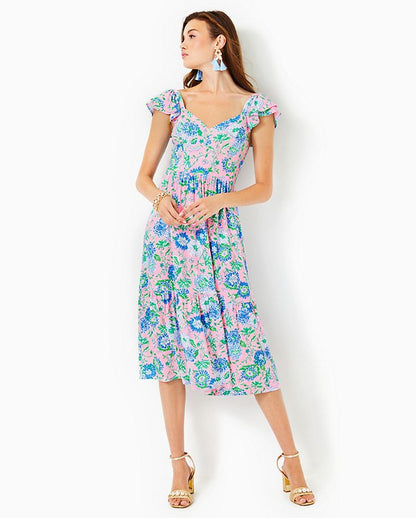 BAYLEIGH FLUTTER SLEEVE DRESS