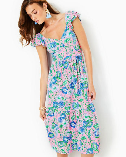 BAYLEIGH FLUTTER SLEEVE DRESS