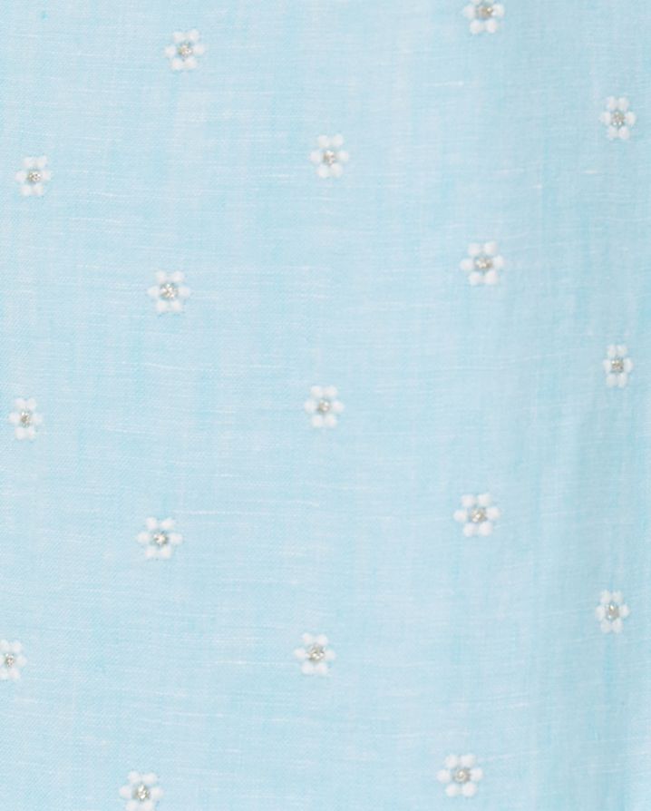 KYLANNE EMBROIDERED LINEN DRESS