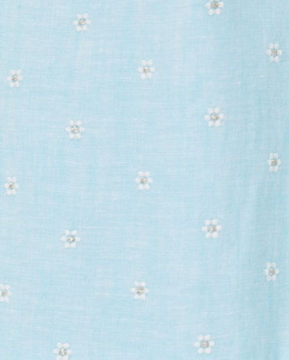 KYLANNE EMBROIDERED LINEN DRESS