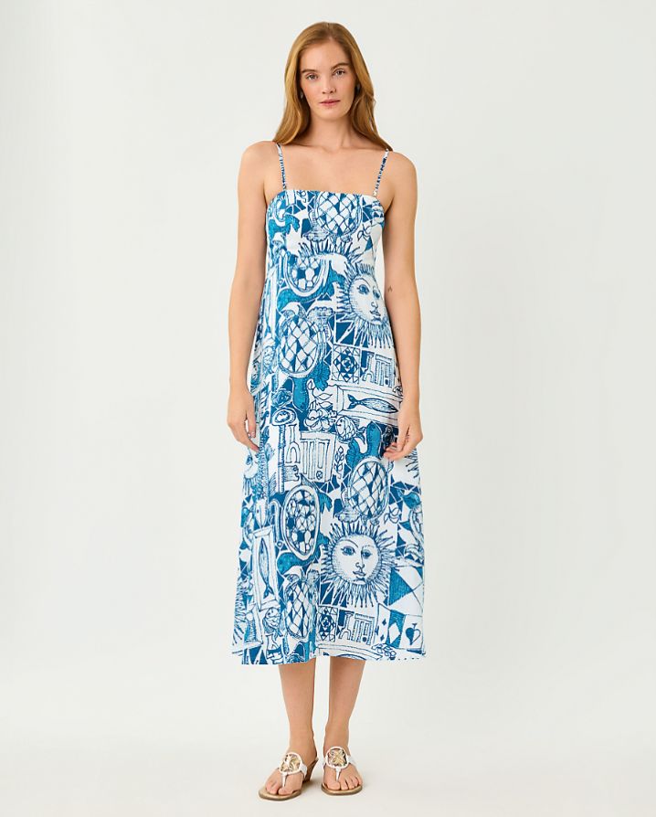 JORGIAN LINEN MIDI DRESS