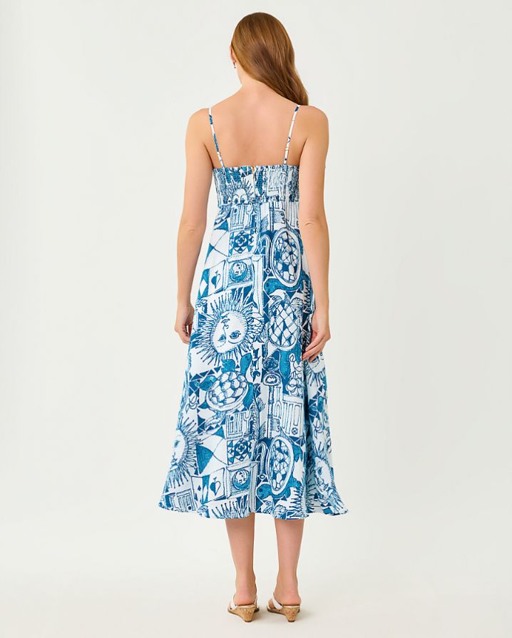 JORGIAN LINEN MIDI DRESS