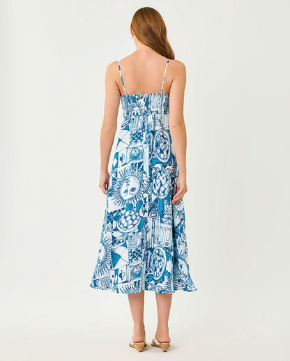 JORGIAN LINEN MIDI DRESS