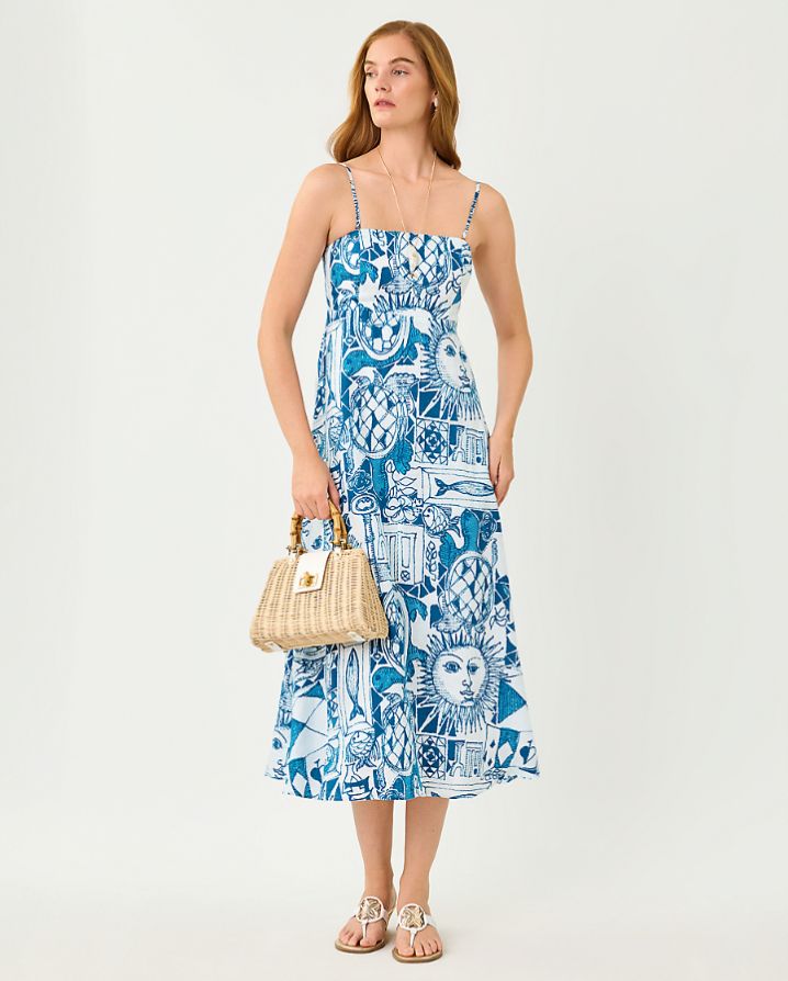 JORGIAN LINEN MIDI DRESS