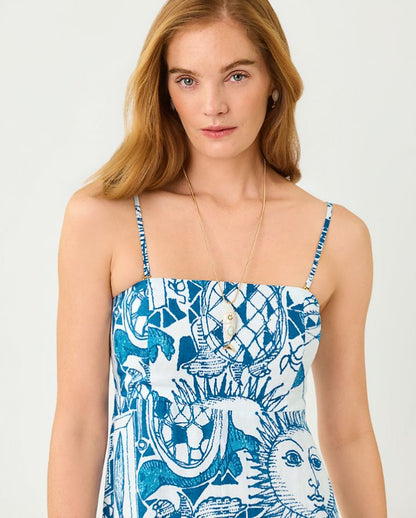 JORGIAN LINEN MIDI DRESS