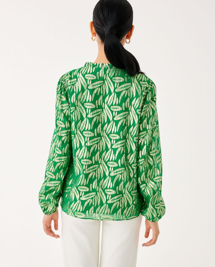 GIANA LONG SLEEVE SILK TOP
