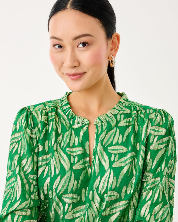 GIANA LONG SLEEVE SILK TOP