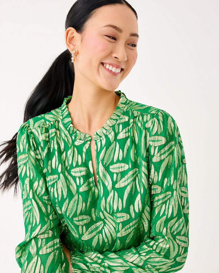 GIANA LONG SLEEVE SILK TOP