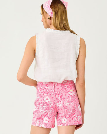 KAVALLA SLEEVELESS RUFFLE TOP
