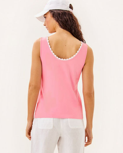 GABBIE CROCHET TRIMMED KNIT TOP