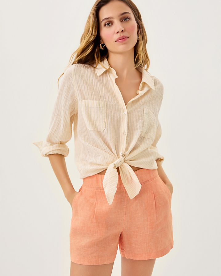 4" CAPTINA LINEN SHORT