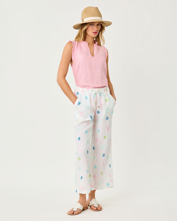 BRAWLEY LINEN CROP PANT