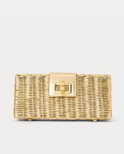 LEENA WICKER CLUTCH