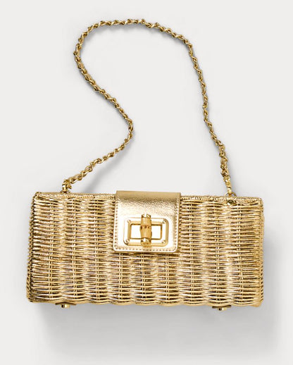 LEENA WICKER CLUTCH