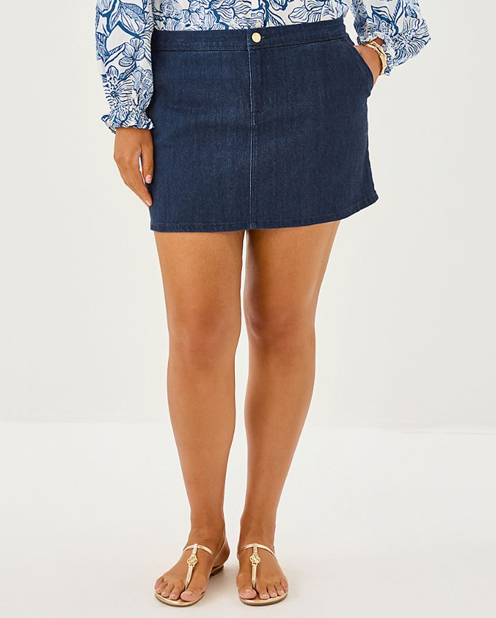 COLETTE STRETCH DENIM SKIRT