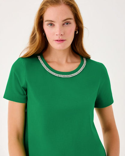 CLAIRMONT RHINESTONE KNIT TOP