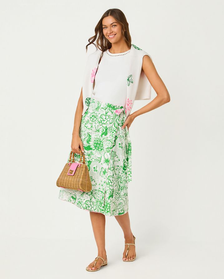 CONSTANCE REVERSIBLE MIDI SKIRT