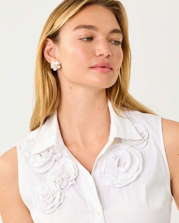 THE SLEEVELESS FLOWER LILLY SHIRT