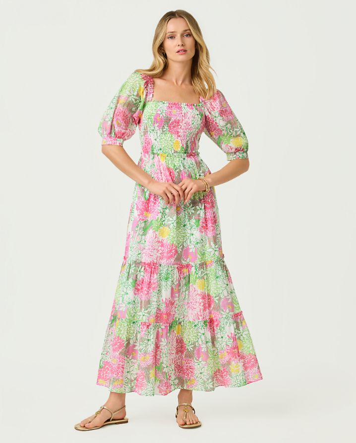 HADLY SHORT SLEEVE SMOCKED DRESS