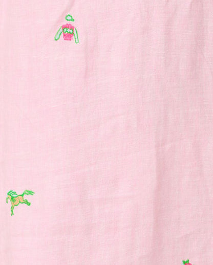 MIALEIGH ELBOW SLEEVE LINEN DRESS