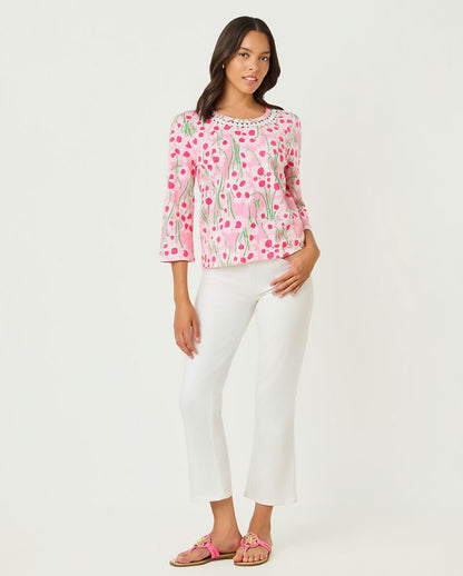 CLAIRMONT 3/4 SLEEVED KNIT TOP