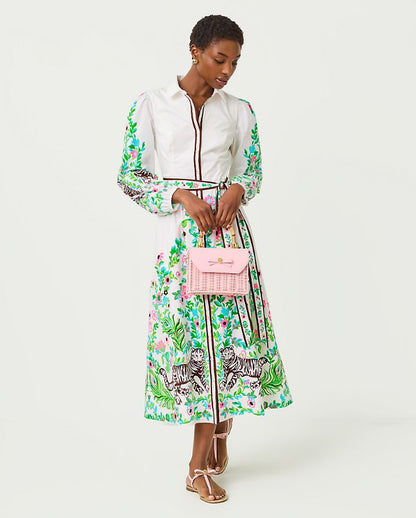 LUANNE STRETCH MIDI SHIRTDRESS