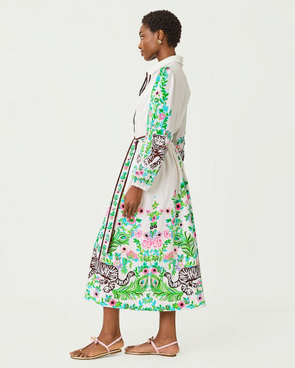 LUANNE STRETCH MIDI SHIRTDRESS
