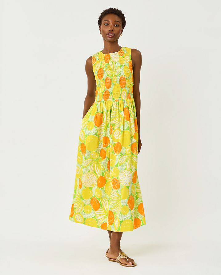 DAISEY SMOCKED MIDI DRESS