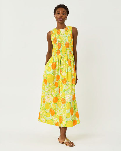 DAISEY SMOCKED MIDI DRESS