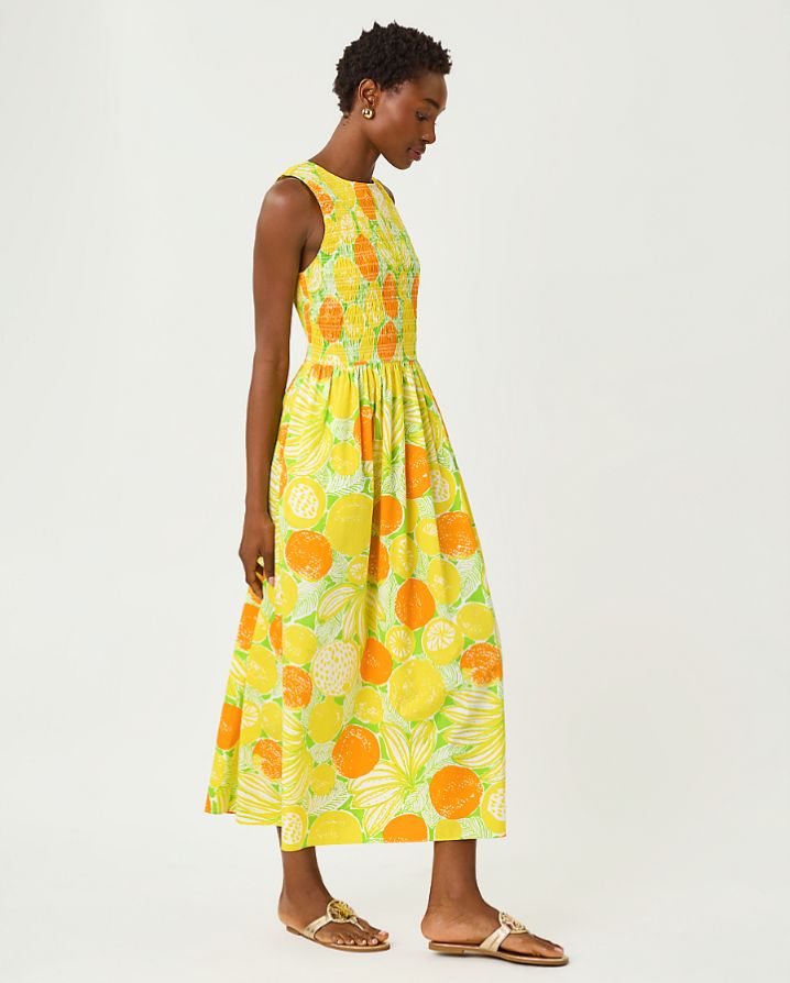DAISEY SMOCKED MIDI DRESS