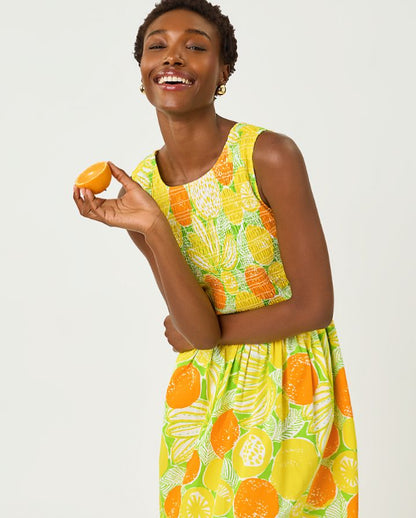 DAISEY SMOCKED MIDI DRESS