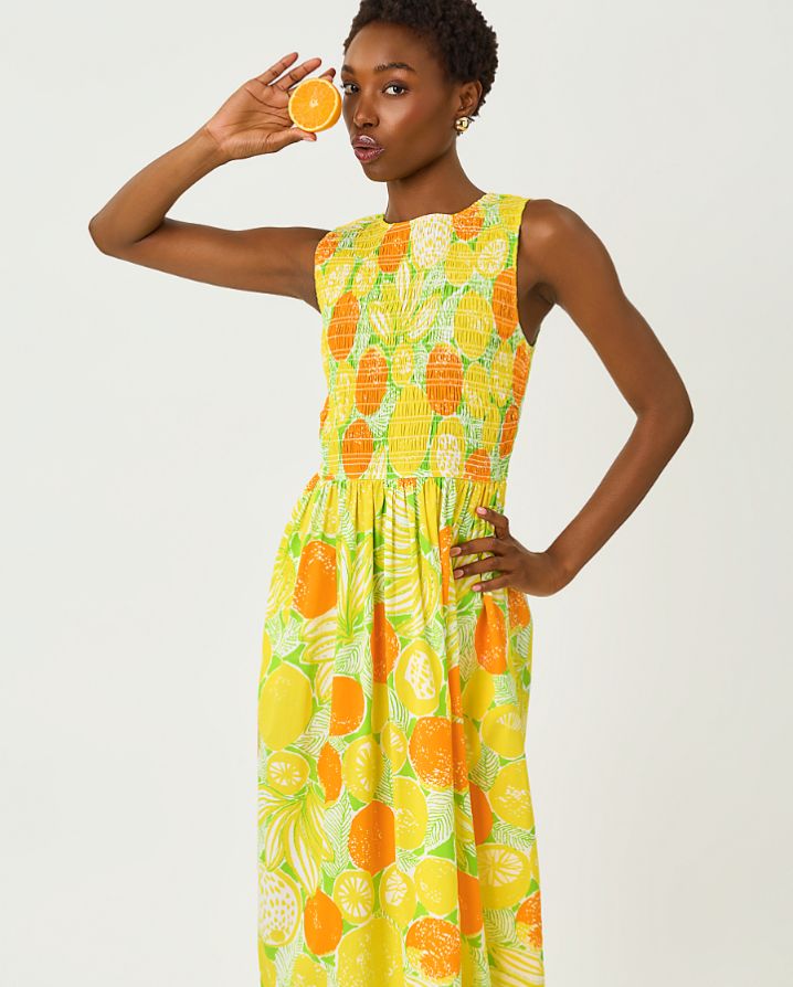 DAISEY SMOCKED MIDI DRESS