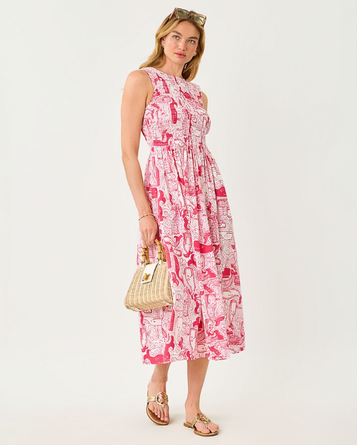 DAISEY SMOCKED MIDI DRESS