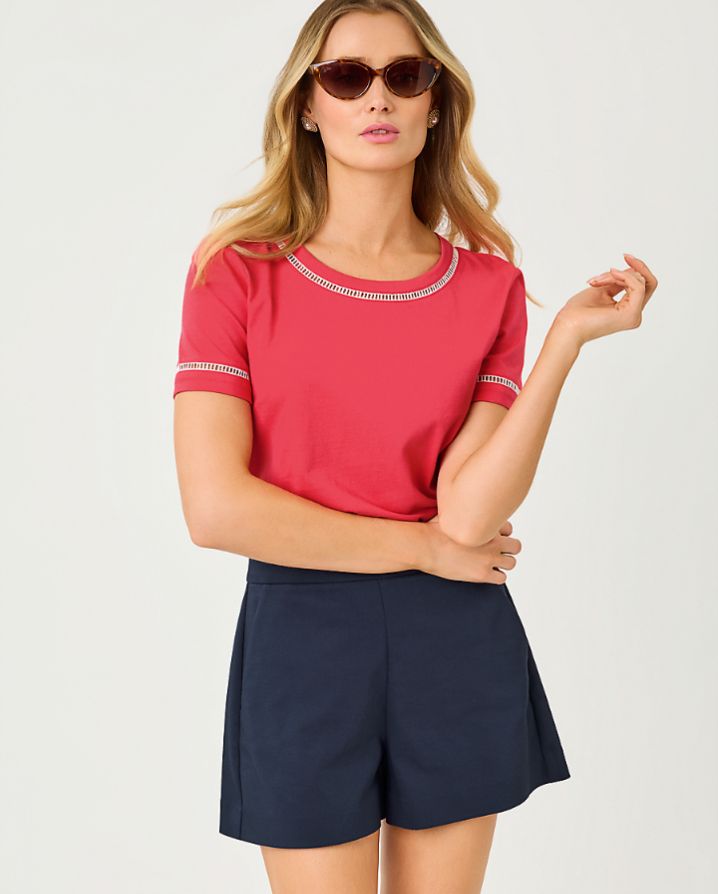 CLAIRMONT LADDER LACE KNIT TOP