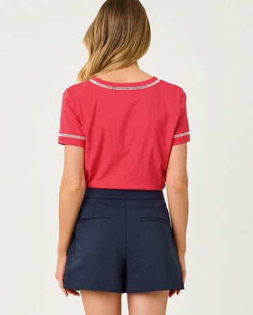 CLAIRMONT LADDER LACE KNIT TOP