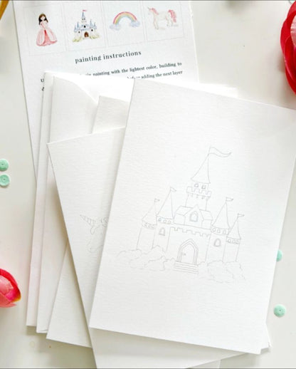 FAIRYTALE PAINTABLE WATERCOLOR NOTECARD SET