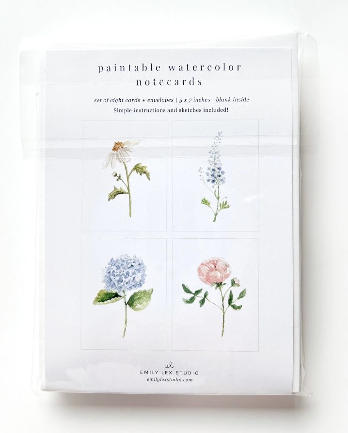 GARDEN FLOWERS PAINTABLE NOTECARDS