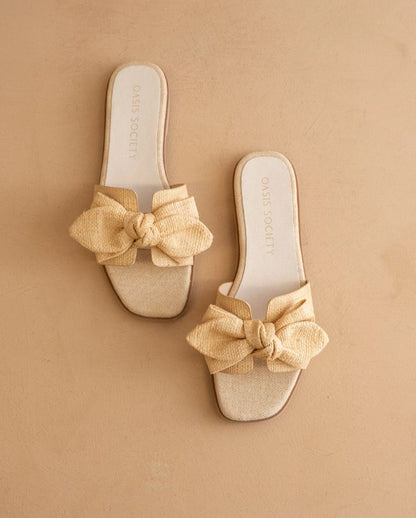 THE GINNY NATURAL TEXTURE BOW SLIDE